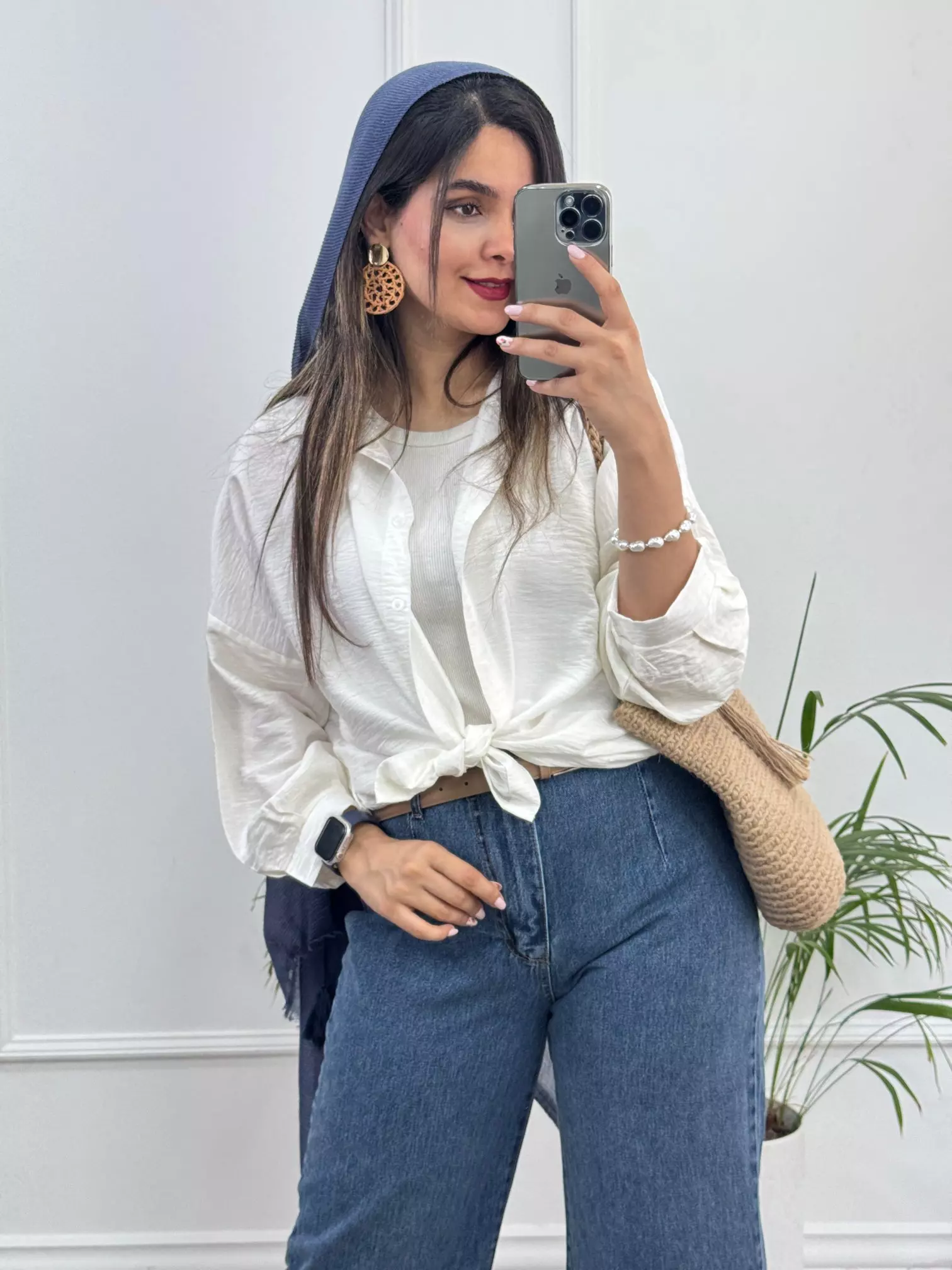 مانتو شومیزی باکسی سفید